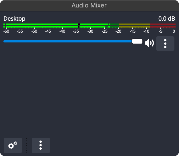 Display audio showing in the Audio Mixer