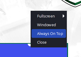 The right-click menu for a projector output