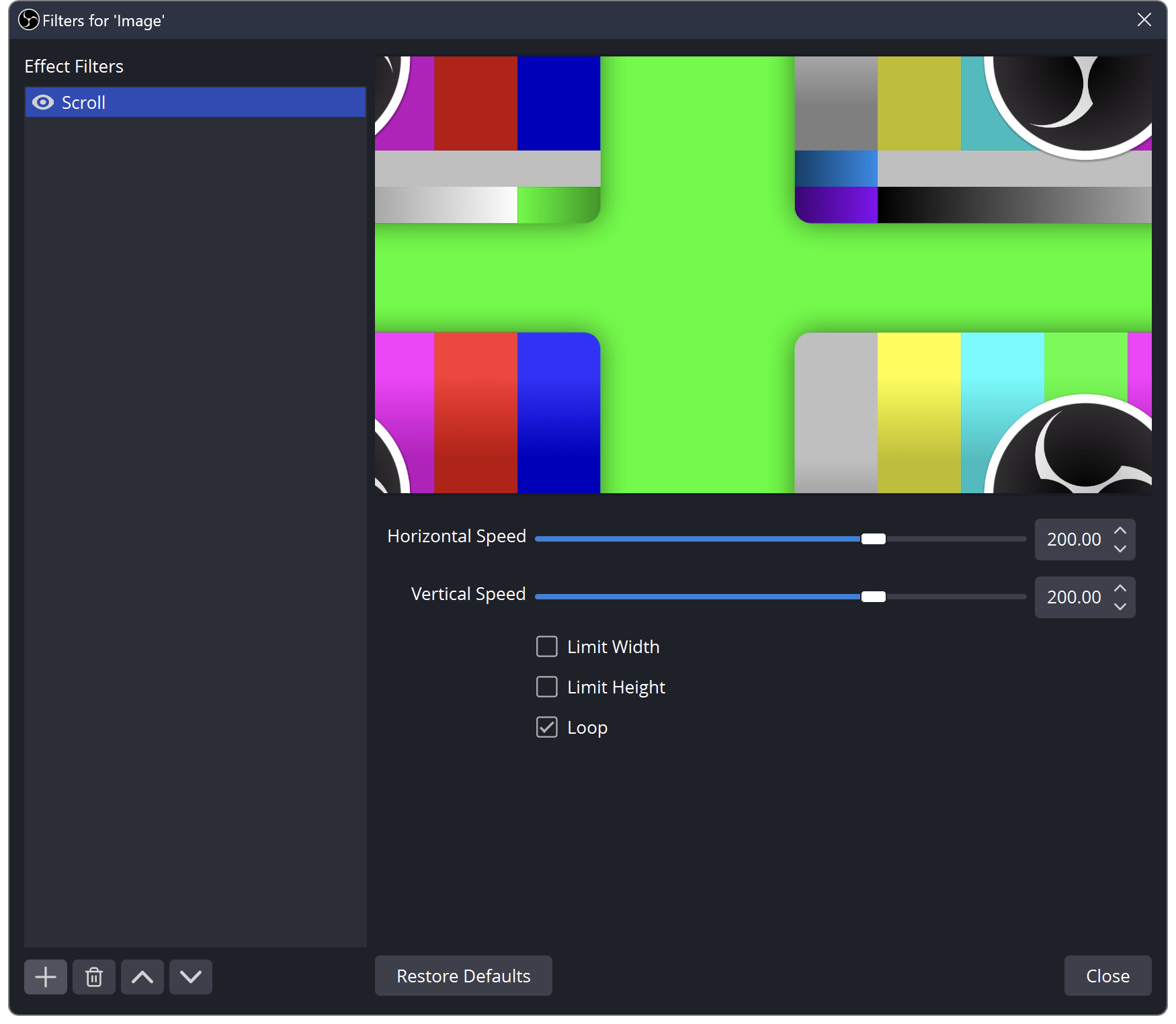 Scroll Filter | OBS