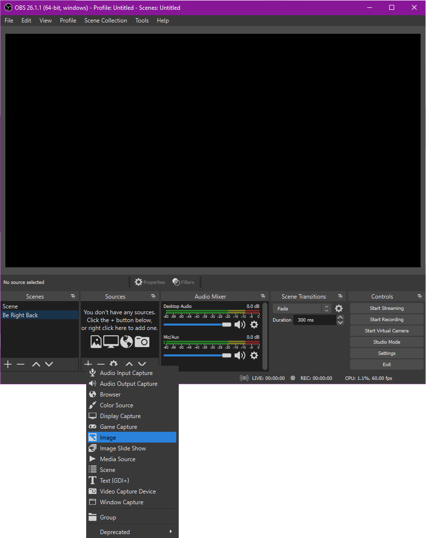 Stream Layout Tutorial 3: Be Right Back screen | OBS