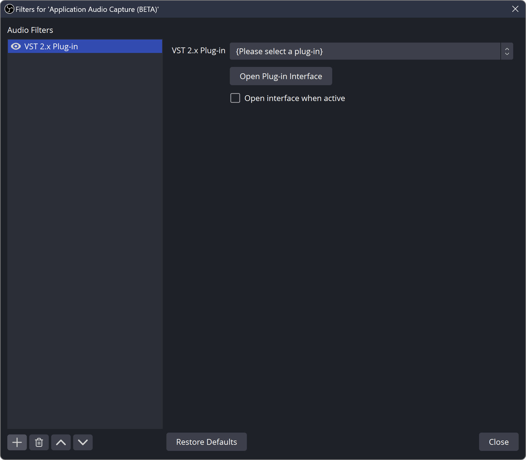VST 2.x Plugin Filter OBS